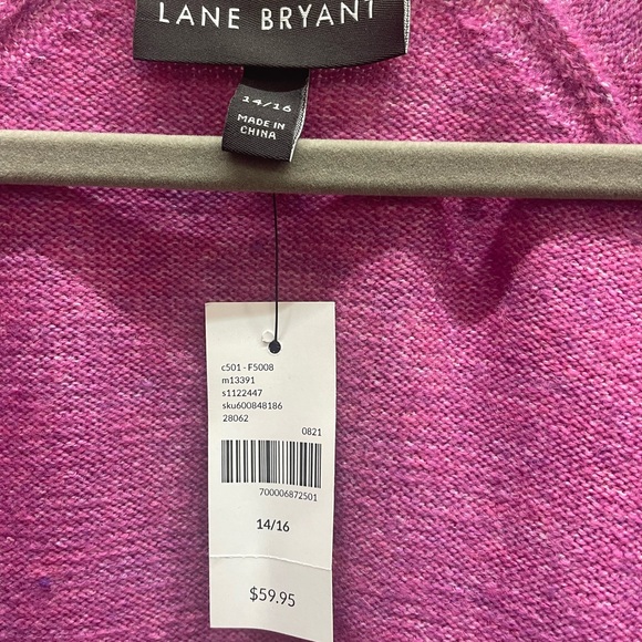 Lane Bryant Purple/Pink/Brown Striped Open Cozy Cardigan Sweater Size 14/16 NWT - Picture 5 of 8